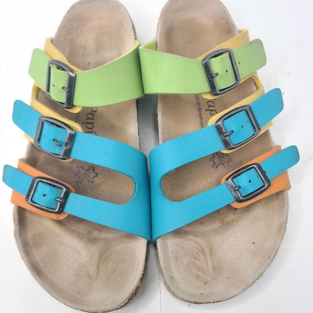 PAPILLIO by Birkenstock Women's Sz 39 7 Florida Sandals 3 Strap Multicolor - Picture 6 of 9